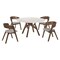 Armen Living Venus and Jackie 5 Piece Walnut and Marble Round Dining Set SETVEDIWA5D - alternate 1